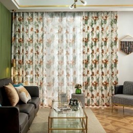 Cortinas Estilo Americano Estampadas Com Plantas