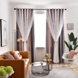 Cortina Blackout Sob Medida Cortina Hollow Star Com Transparência Para Quarto