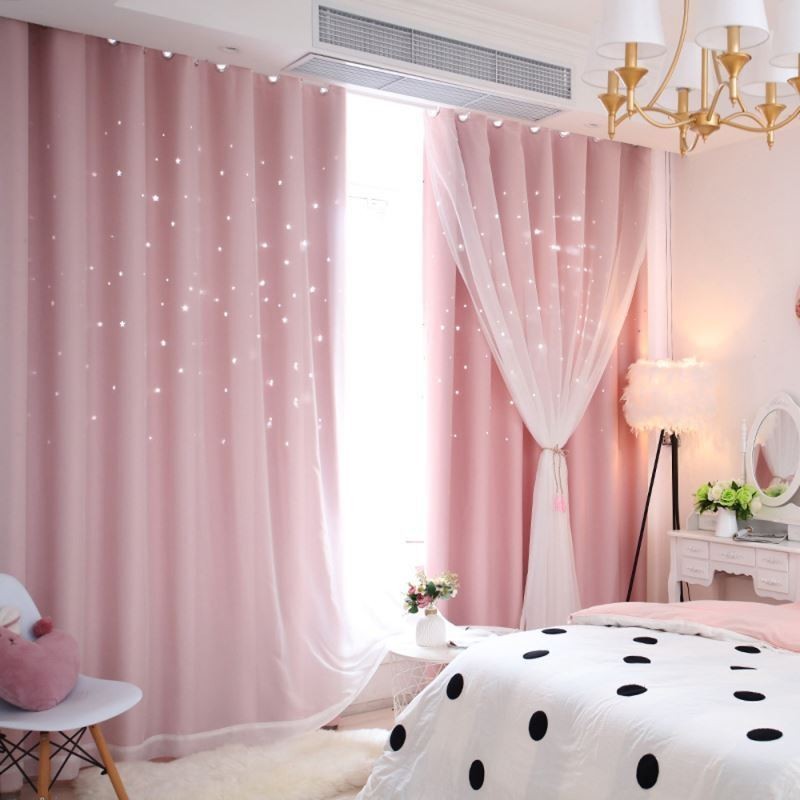 Cortina Blackout Fresh Max Feita Sob Medida Cortina Hollow Star Com Transparência Para Quarto Infantil
