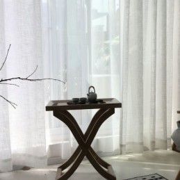 Cortina Branca Transparente Feita Sob Medida Cortina Sólida Cor Sólida Voile Sala De Estar Quarto