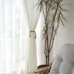 Cortina Branca Transparente Feita Sob Medida Cortina Sólida Cor Sólida Voile Sala De Estar Quarto