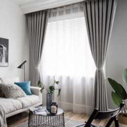 Cortina Blackout Cinza Sólida Feita Sob Medida, Moderna, Simples, Para Sala De Estar, Quarto, Tecido
