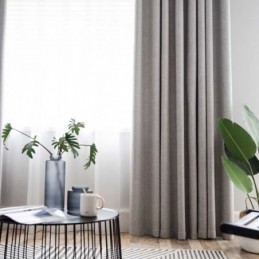 Cortina Blackout Cinza Sólida Feita Sob Medida, Moderna, Simples, Para Sala De Estar, Quarto, Tecido