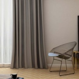 Cortina Blackout Cinza Moderna Feita Sob Medida, Tecido De Imitação De Seda De Cor Sólida Para Sala De Estar E Quarto