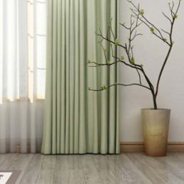 Cortina Sólida Verde Claro Feita Sob Medida, Moderna, Imitação De Seda, Tecido Blackout Para Sala De Estar E Quarto