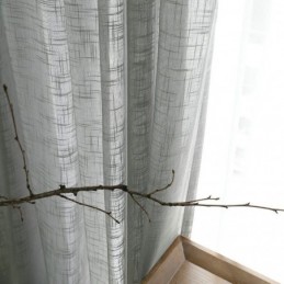 Cortina Cinza Transparente Feita Sob Medida, Cortina Respirável De Voile De Cor Sólida Para Sala De Estar E Quarto