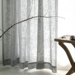 Cortina Cinza Transparente Feita Sob Medida, Cortina Respirável De Voile De Cor Sólida Para Sala De Estar E Quarto