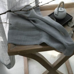 Cortina Cinza Transparente Feita Sob Medida, Cortina Respirável De Voile De Cor Sólida Para Sala De Estar E Quarto