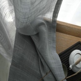 Cortina Cinza Transparente Feita Sob Medida, Cortina Respirável De Voile De Cor Sólida Para Sala De Estar E Quarto