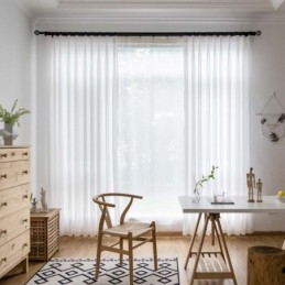 Cortina Transparente De Chiffon Branco Feita Sob Medida, Moderna, Respirável, Para Sala De Estar, Quarto, Berçário