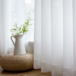 Cortina Transparente De Chiffon Branco Feita Sob Medida, Moderna, Respirável, Para Sala De Estar, Quarto, Berçário