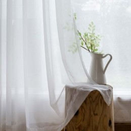 Cortina Transparente De Chiffon Branco Feita Sob Medida, Moderna, Respirável, Para Sala De Estar, Quarto, Berçário