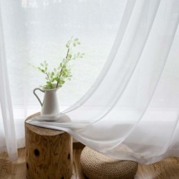 Cortina Transparente De Chiffon Branco Feita Sob Medida, Moderna, Respirável, Para Sala De Estar, Quarto, Berçário