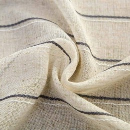 Cortina Nórdica Simples E Transparente Feita Sob Medida, Listras Em Jacquard, Tecido Misto De Linho E Proteção Ambiental