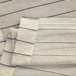 Cortina Nórdica Simples E Transparente Feita Sob Medida, Listras Em Jacquard, Tecido Misto De Linho E Proteção Ambiental