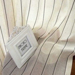 Cortina Nórdica Simples E Transparente Feita Sob Medida, Listras Em Jacquard, Tecido Misto De Linho E Proteção Ambiental