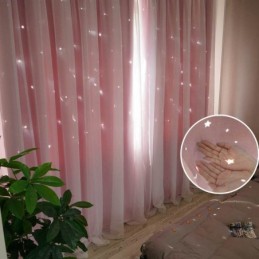 Cortinas Com Estrelas Românticas Blackout Transparentes Para Sala De Estar E Quarto