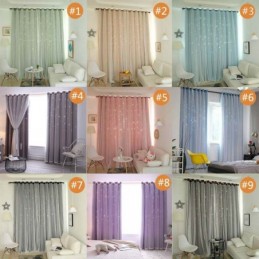 Cortinas Com Estrelas Românticas Blackout Transparentes Para Sala De Estar E Quarto