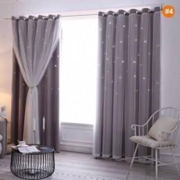 Cortinas Com Estrelas Românticas Blackout Transparentes Para Sala De Estar E Quarto