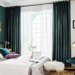 Cortina Blackout Max Sob Medida Cortina De Veludo Imitação Escura Cor Sólida Para Quarto