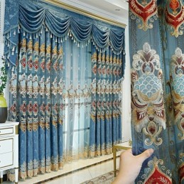 Cortina De Chenille Feita Sob Medida Cortina Estilo Europeu Tratamento De Janela