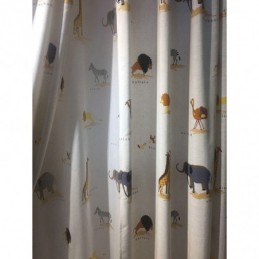 Cortina Bege Com Estampa De Desenho Animado Feita Sob Medida Cortina Leão Girafa Elefante Cortinas Para Quarto Infantil