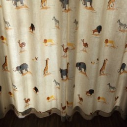 Cortina Bege Com Estampa De Desenho Animado Feita Sob Medida Cortina Leão Girafa Elefante Cortinas Para Quarto Infantil