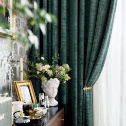 Cortina Blackout Velvet Max Sob Medida Cortina Verde Malaquita Cor Sólida Quarto