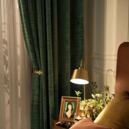 Cortina Blackout Velvet Max Sob Medida Cortina Verde Malaquita Cor Sólida Quarto