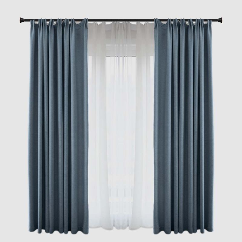 Cortina Blackout Azul Sólida Feita Sob Medida, Moderna, Simples, Para Sala De Estar, Quarto, Tecido