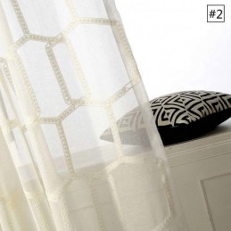 Cortina Transparente Bordada Em Favo De Mel Feita Sob Medida, Tecido Abstrato Americano Para Sala De Estar E Quarto