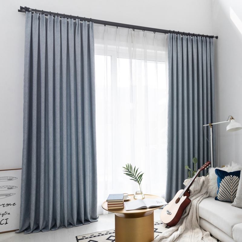 Cortina Blackout Elegante Feita Sob Medida Cortina Cor Sólida Quarto Escritório