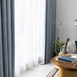 Cortina Blackout Elegante Feita Sob Medida Cortina Cor Sólida Quarto Escritório