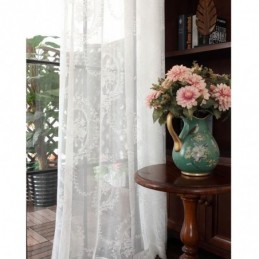 Cortina Transparente Estilo Europeu Feita Sob Medida, Painel De Cortina De Renda Rosa E Espelho, Voile, Janela Saliente Para Varanda, Uma
