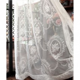 Cortina Transparente Estilo Europeu Feita Sob Medida, Painel De Cortina De Renda Rosa E Espelho, Voile, Janela Saliente Para Varanda, Uma