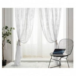 Cortina Transparente Estilo Europeu Feita Sob Medida, Painel De Cortina De Renda Rosa E Espelho, Voile, Janela Saliente Para Varanda, Uma