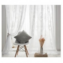 Cortina Transparente Estilo Europeu Feita Sob Medida, Painel De Cortina De Renda Rosa E Espelho, Voile, Janela Saliente Para Varanda, Uma