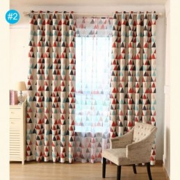 Cortina De Geometria Nórdica Sob Medida Cortina Triângulo Verde Sala De Estar Quarto Tecido