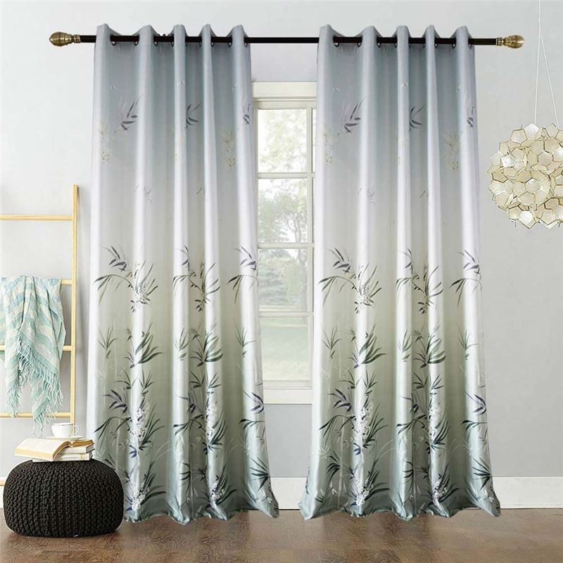 Cortina De Bambu Verde Feita Sob Medida, Cortina Moderna Com Estampa Semi Blackout, Sala De Estar, Quarto Infantil