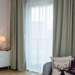 Cortina Blackout Verde Sólida Feita Sob Medida, Moderna, Simples, Para Sala De Estar, Quarto, Tecido