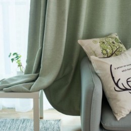 Cortina Blackout Verde Sólida Feita Sob Medida, Moderna, Simples, Para Sala De Estar, Quarto, Tecido