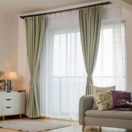 Cortina Blackout Verde Sólida Feita Sob Medida, Moderna, Simples, Para Sala De Estar, Quarto, Tecido