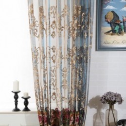 Cortina Nórdica Transparente Feita Sob Medida, Cortina Luxuosa Respirável Com Bordado Para Sala De Estar