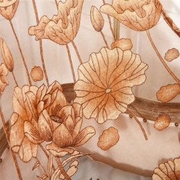 Cortina De Voile Minimalista Moderna Feita Sob Medida, Cortina Jacquard Marrom, Transparente Para Sala De Estar E Janela