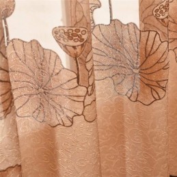 Cortina De Voile Minimalista Moderna Feita Sob Medida, Cortina Jacquard Marrom, Transparente Para Sala De Estar E Janela