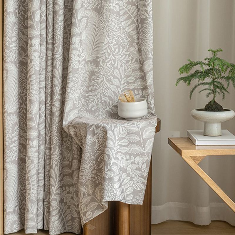Cortinas Estampadas De Folhas Em Poliéster Estilo Americano