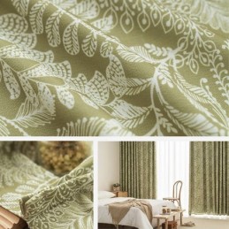 Cortinas Estampadas De Folhas Em Poliéster Estilo Americano