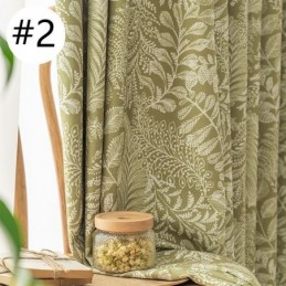 Cortinas Estampadas De Folhas Em Poliéster Estilo Americano