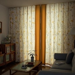 Cortinas Blackout Chevron Mosaico De Flores Americanas