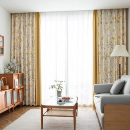 Cortinas Blackout Chevron Mosaico De Flores Americanas